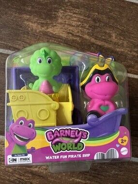 Barney's World Water Fun Pirate Ship 4 Piece Bath Time Play Set - Baby Bop - NEW